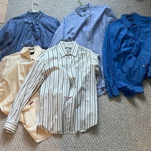 Mens L button down bundle polo, express, etc